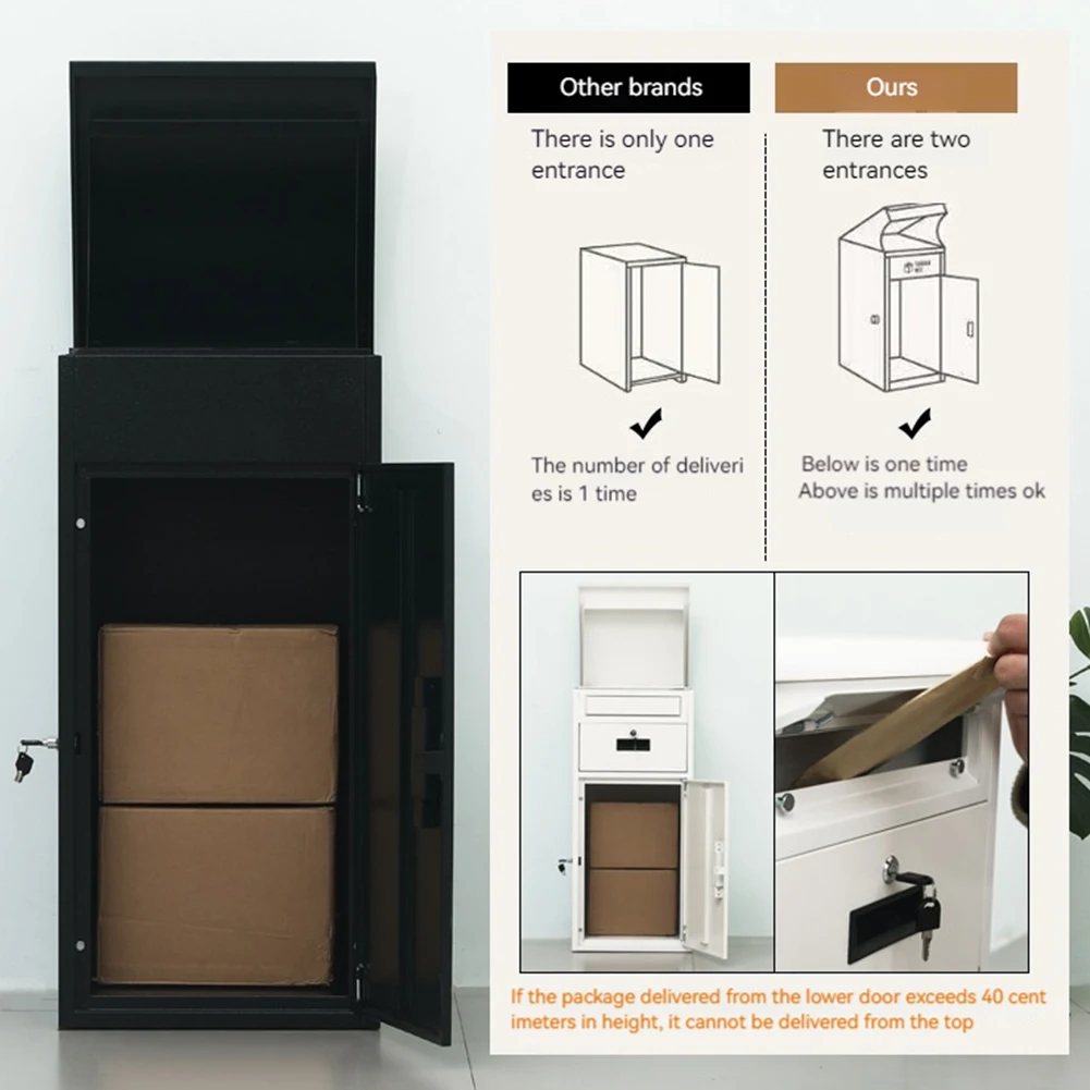 Package Delivery Box with Lockable Secure Anti-Theft Parcel Drop Boxes Rustproof Package Drop Container for Porch House Curbside