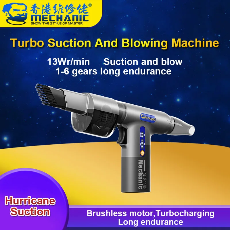 Imagem -02 - Mecânica-turbo de Sucção e Sopro 40w Alta Potência 130000r Min Turbina Multifuncional Ventilador de Remoção de Poeira Db10