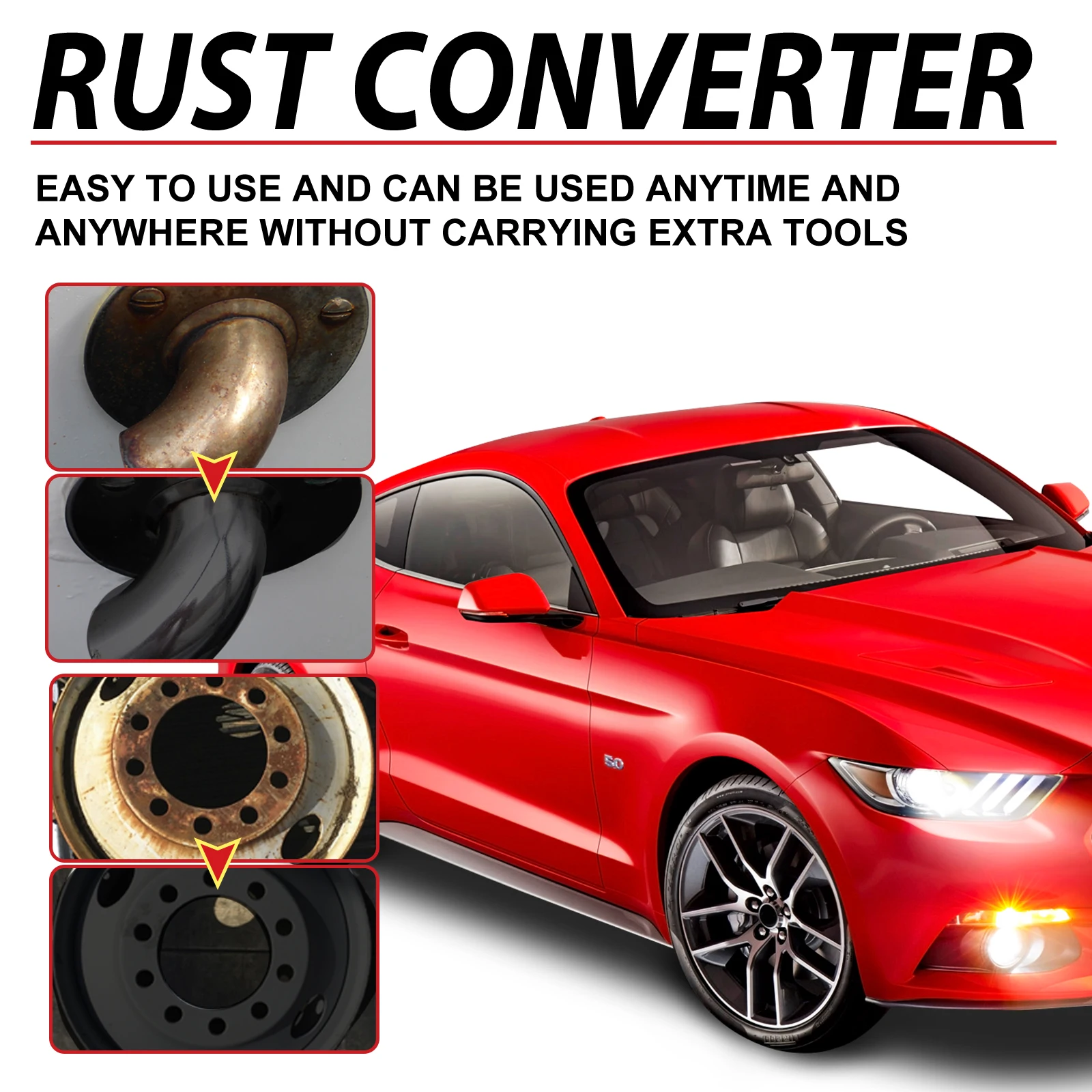 Black Rust Converter Metal Paint Undercoat Primer Chassis Repair Water Based Formula Anti Corrosion Shield Iron Restorer