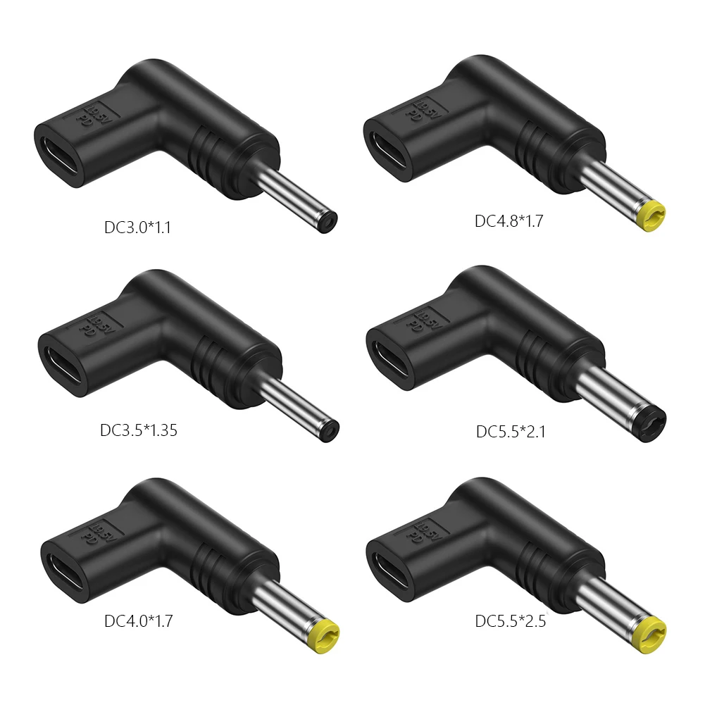 Conector jack de saída 19v universal pvc pd tipo-c fêmea para dc macho adaptador multifuncional para roteador para câmeras de vigilância