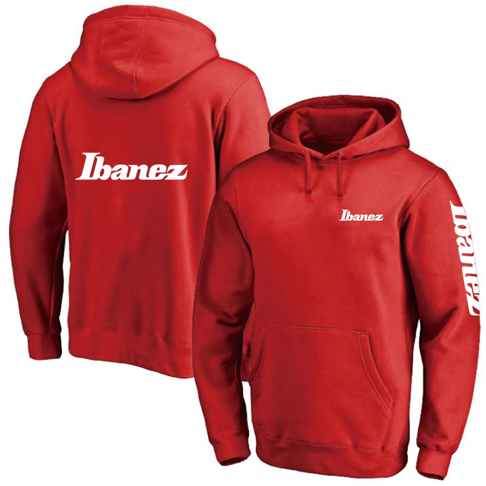 Ibanez Guitar Logo 2024 Men New Fashion Printing Solid Color Hoodies College Harajuku Comfortable Casual Pullover Sweatshirts