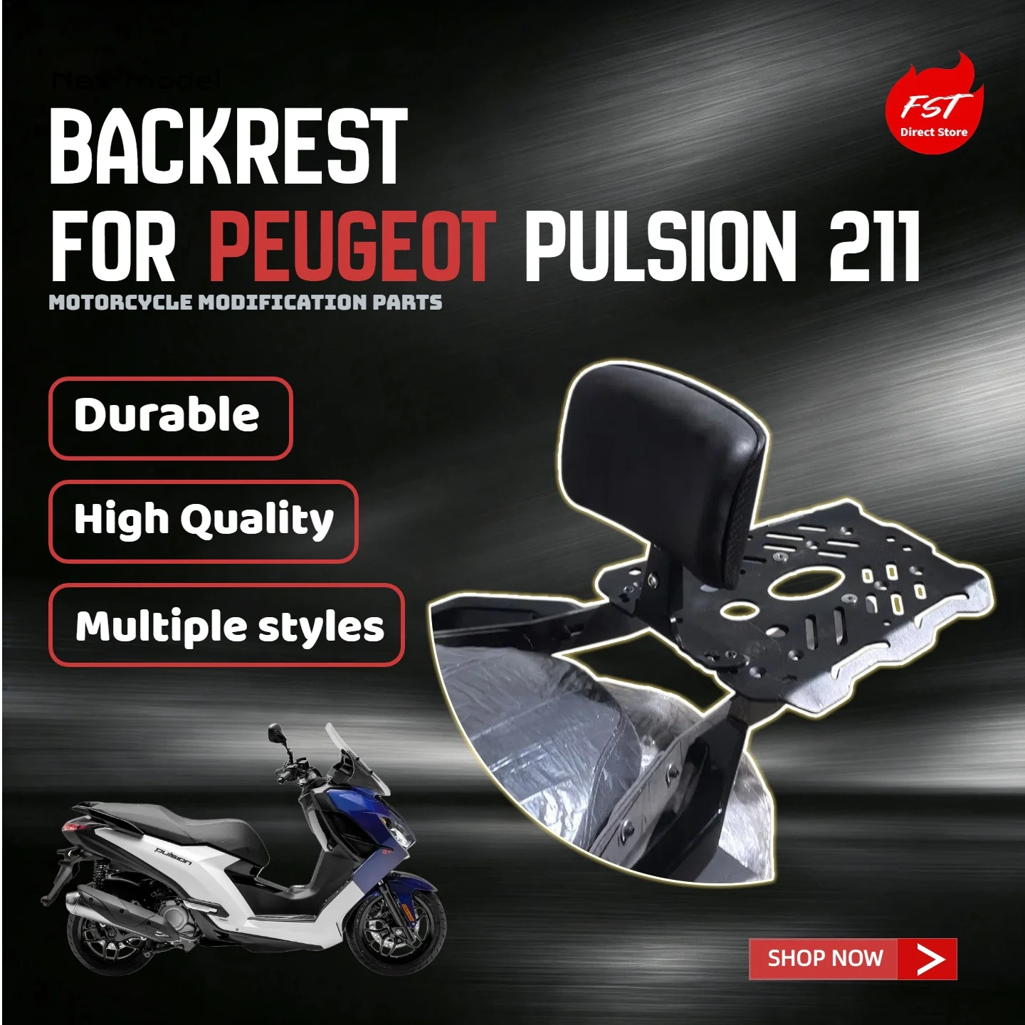 For Peugeot Pulsion 211 Rear Backrest & Luggage Rack Mod Parts