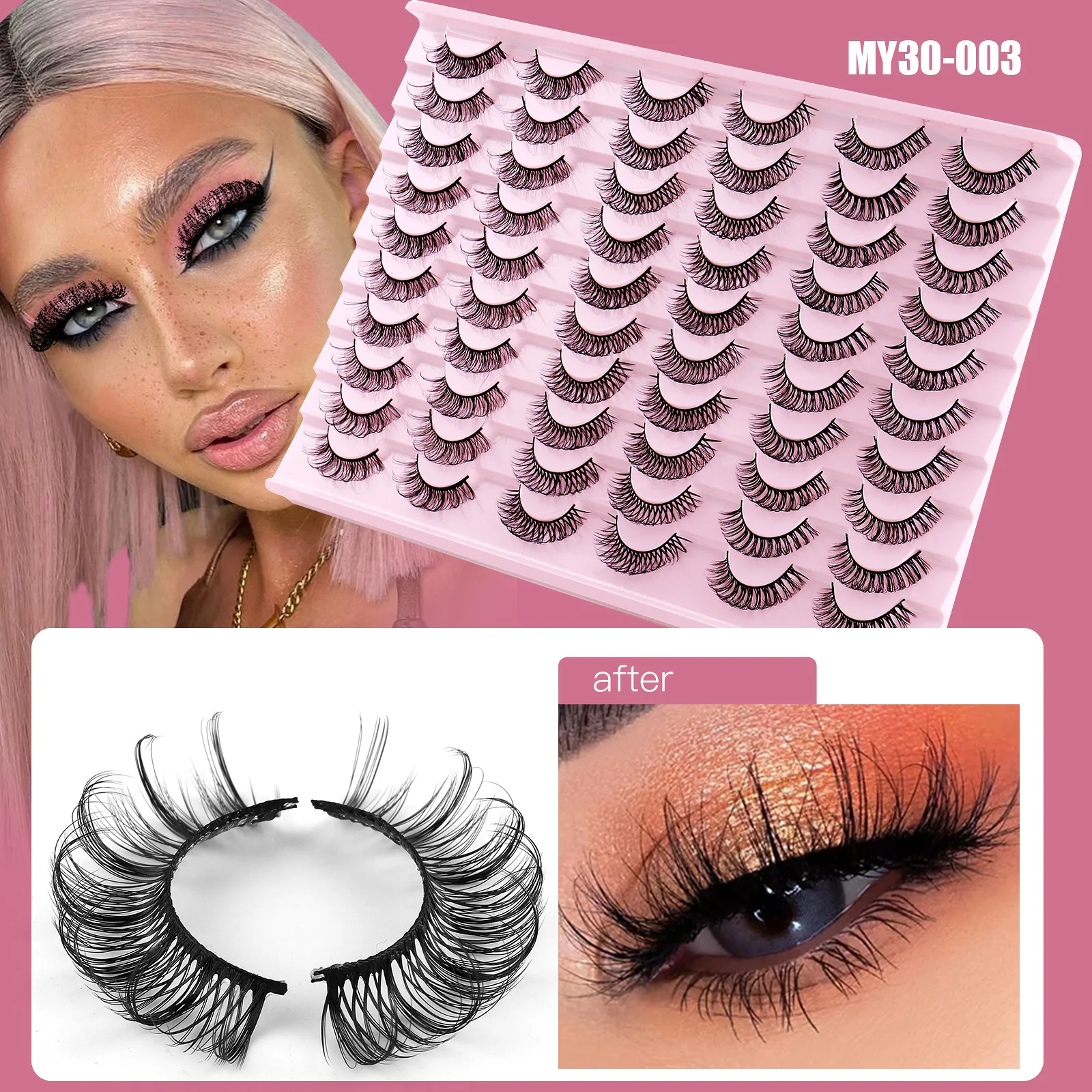 Natural False Eyelashes 30 Pairs Dramatic 6D Mink Lashes Thick Fake Eyelash Extension Faux Cils Makeup Maquiagem