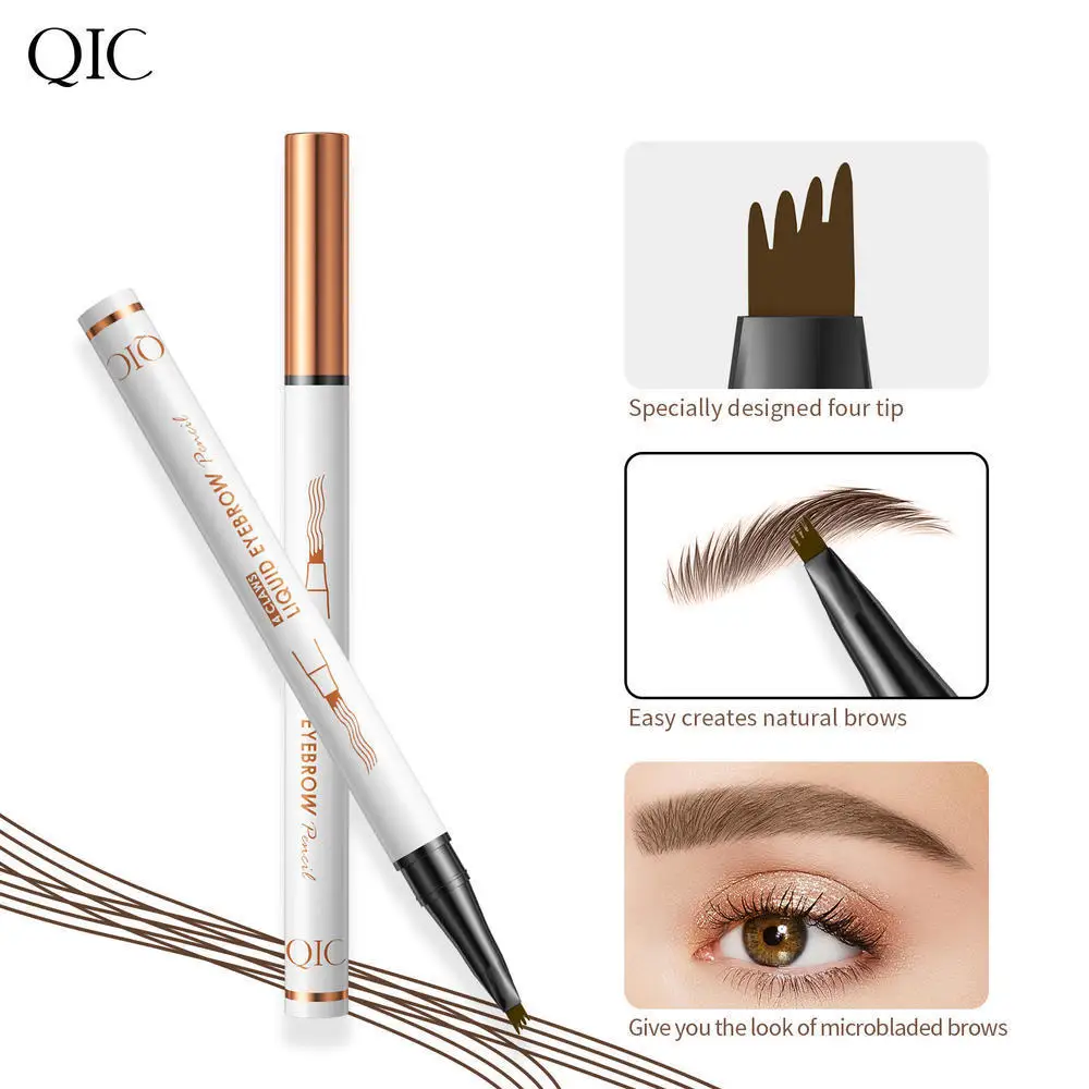 Liquid Eyebrow Pencil Eyebrow Enhancers Micro-Sculpted Four-Pronged Head Waterproof 3D Coloring Natural Eye Makeup Long Lasting