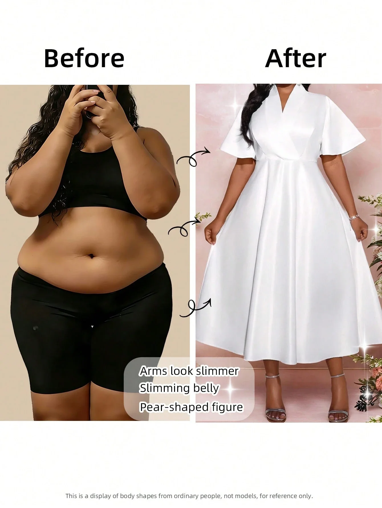 

Элегантное белое платье А-силуэта больших размеров с зауженной талией для свадебной вечеринки