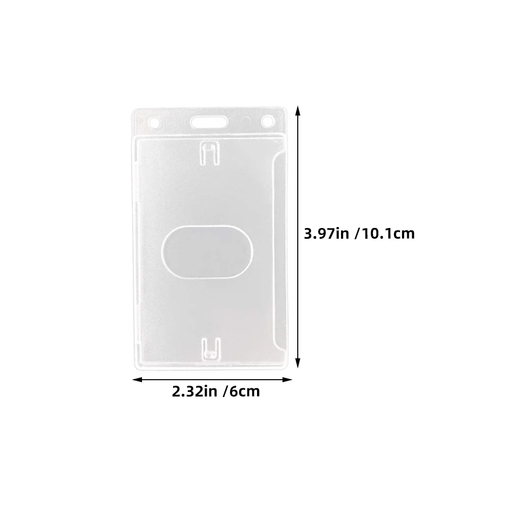 5 Pcs Transparent Card Holder Rigid Plastic Badge Holders for Id Cards Protector Side Insert Material Office School