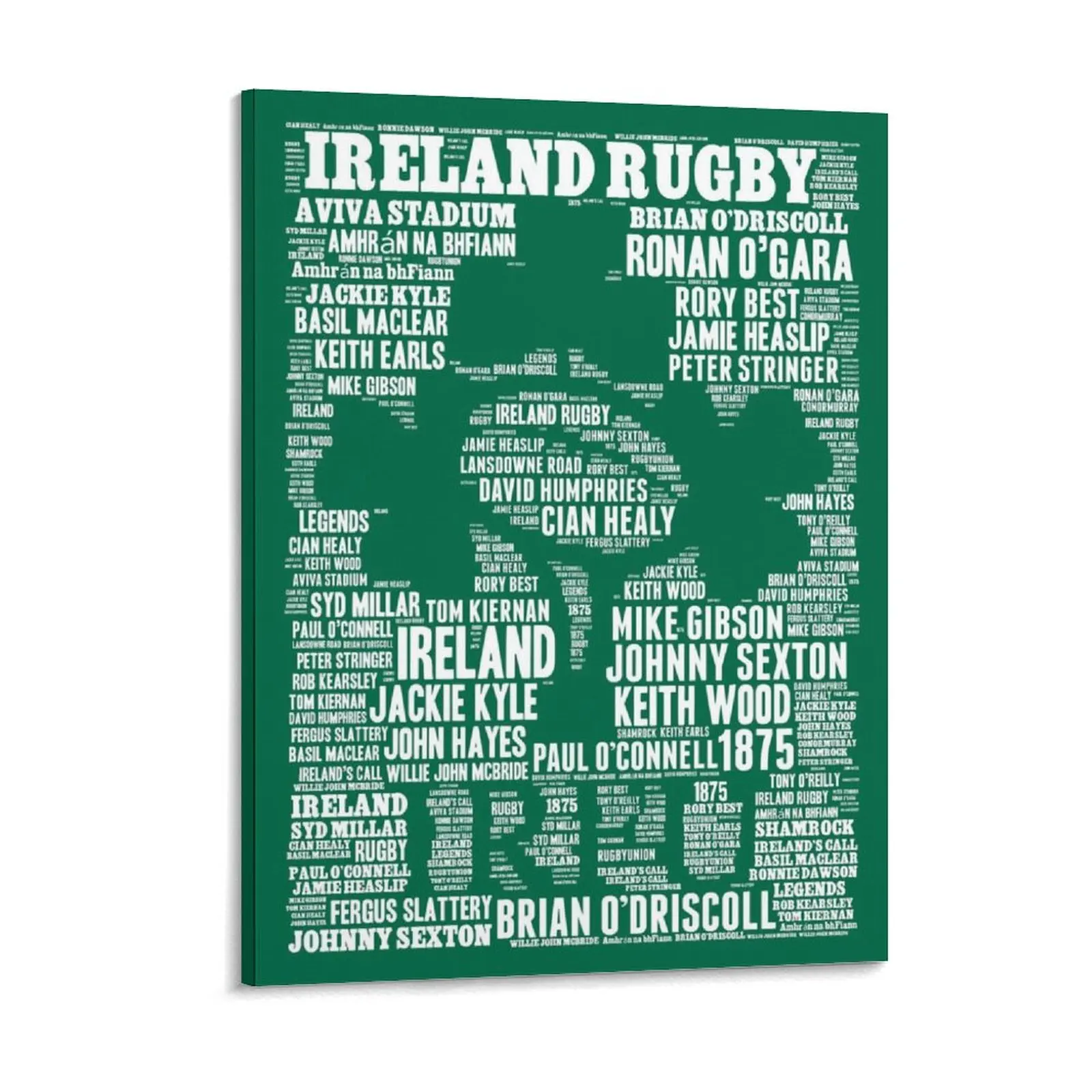 Ireland Rugby Legends 3 Canvas Painting Pub Mural Home Create Personalized Plaques Framed Wall Paintings
