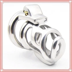 Men's Chastity Lock Stainless Steel Ultra Breathable Cock Cage Penis Bondage Cages 4 Sizes Penis Rings Chastity Devices Sex Toys