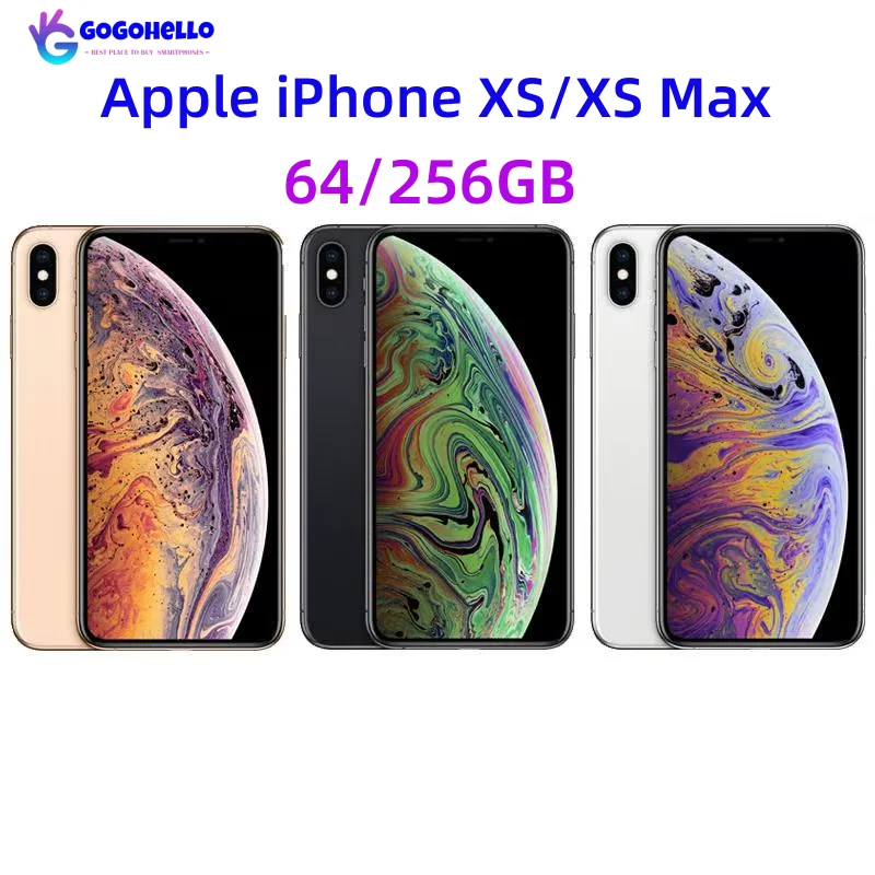 هاتف Apple iPhone XS/XS Max الأصلي غير مقفول 4G A12 Bionic IOS Dual 12 MP هاتف محمول 4GB RAM 64/256GB ROM NFC 97% هاتف ذكي جديد