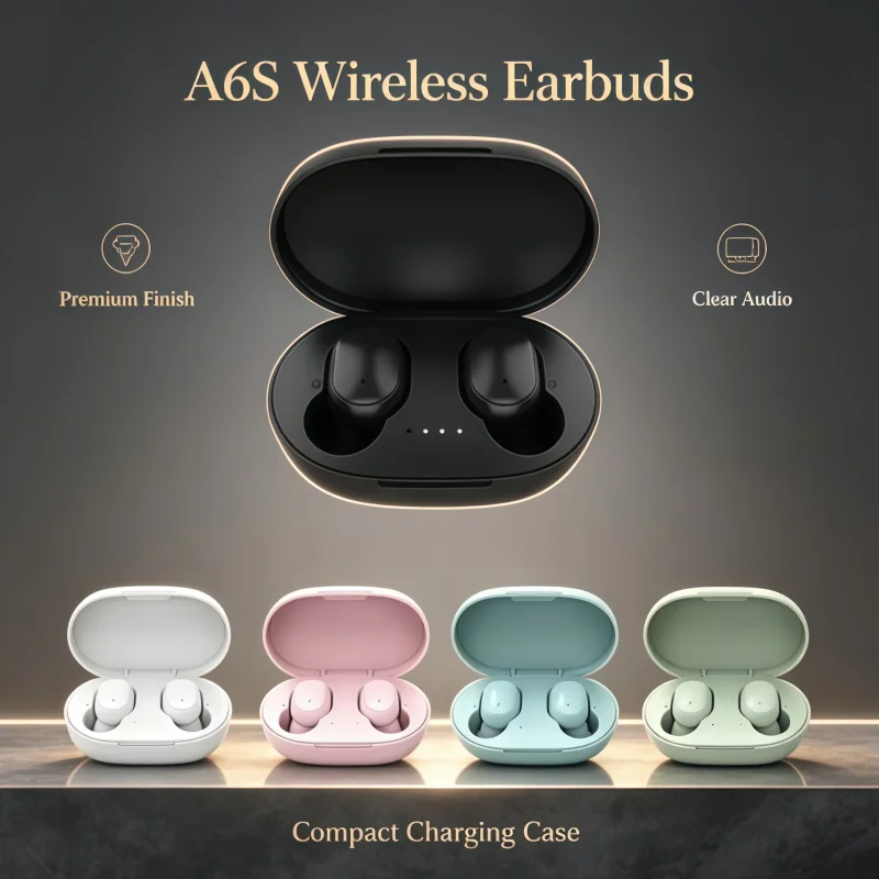 A6S Wireless Headphones Fone Bluetooth Earphones Mini Earbuds With Mic Charging Box Sports Gaming Headset Touching Earphones