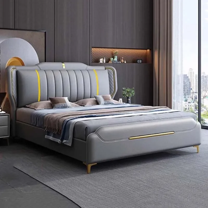 System Bedroom Bed King Size Show Multifonction Hotel Double Bed Modern Lounge Cama Matrimonio Trendy Unique Furniture