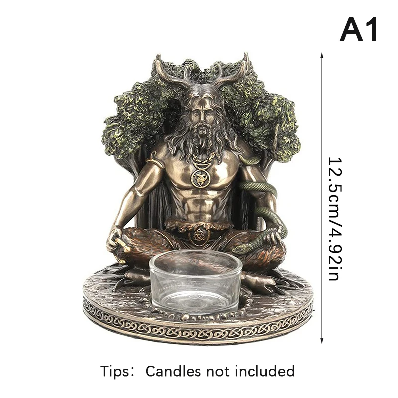 Ancient Rome Cernunnos Sitting Statue Sculpture Celtic God Candles Holder Mythology Goddess Desktop Home Decor Crafts Figurine