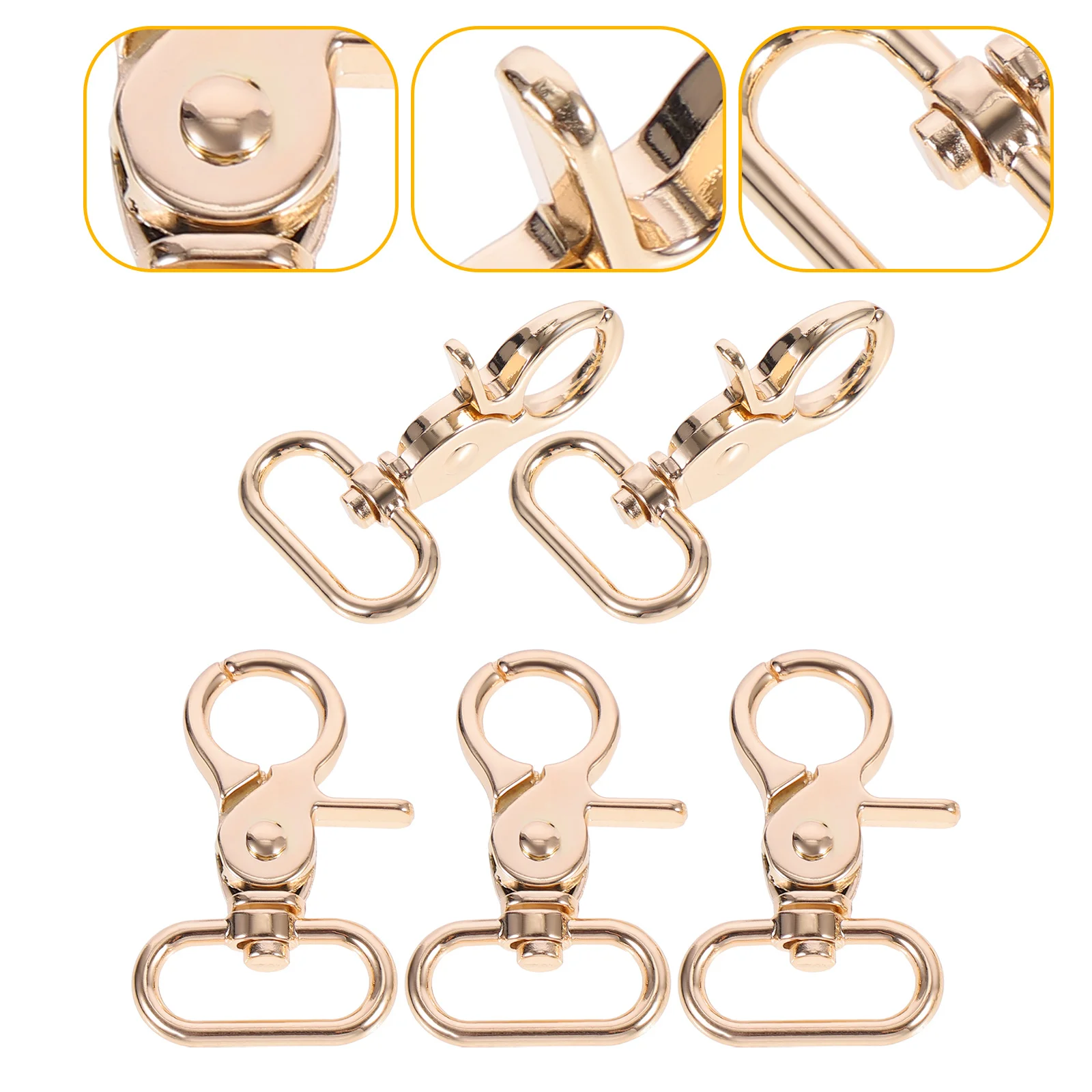 

5Pcs Metal Clasp Hook Strong Secure Snap Closure for Handbag Strap Replacement DIY Accessories Lobster Claw Clasp for Jewelry