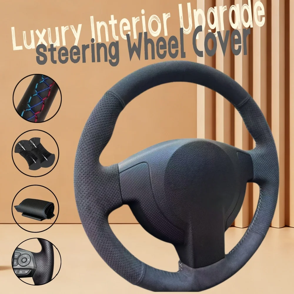 

Customiz Non-slip Suede Leather Car Steering Wheel Cover Rogue 2008 2009-2013 X-Trail Steering Wrap Cover For Nissan Qashqai