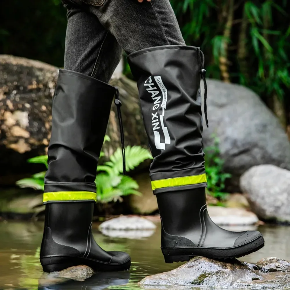 

Men's Rain Boots Fashion High-Top Rain Boots for Men Long-Tube Waterproof Work Rubber Shoes Men's Non-Slip Outdoor Fishing Boots