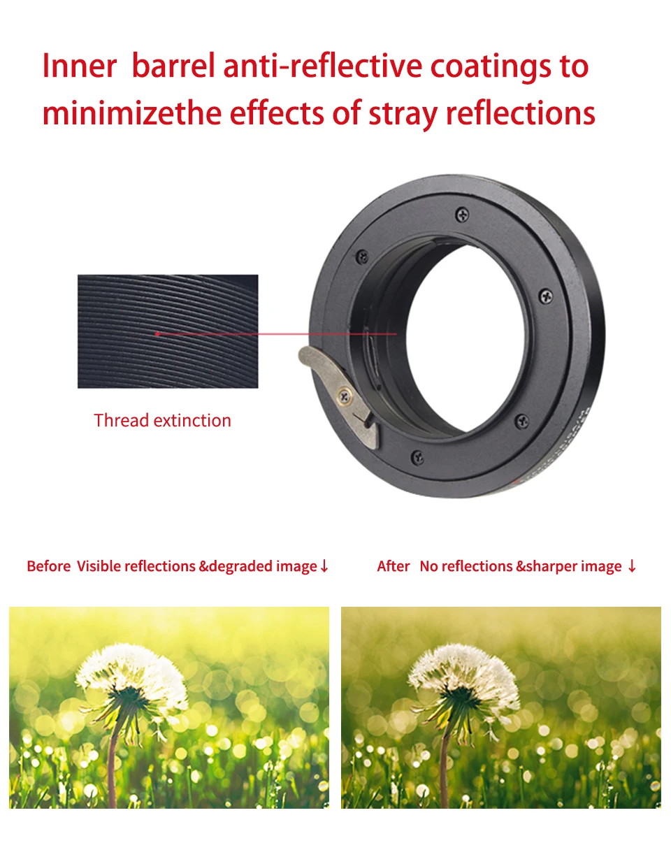 حلقة محول أوتوماتيكي من Laina ، حلقة محول أوتوماتيكي من EXA Leica Tiangong LEICA LM M M LM إلى EA7