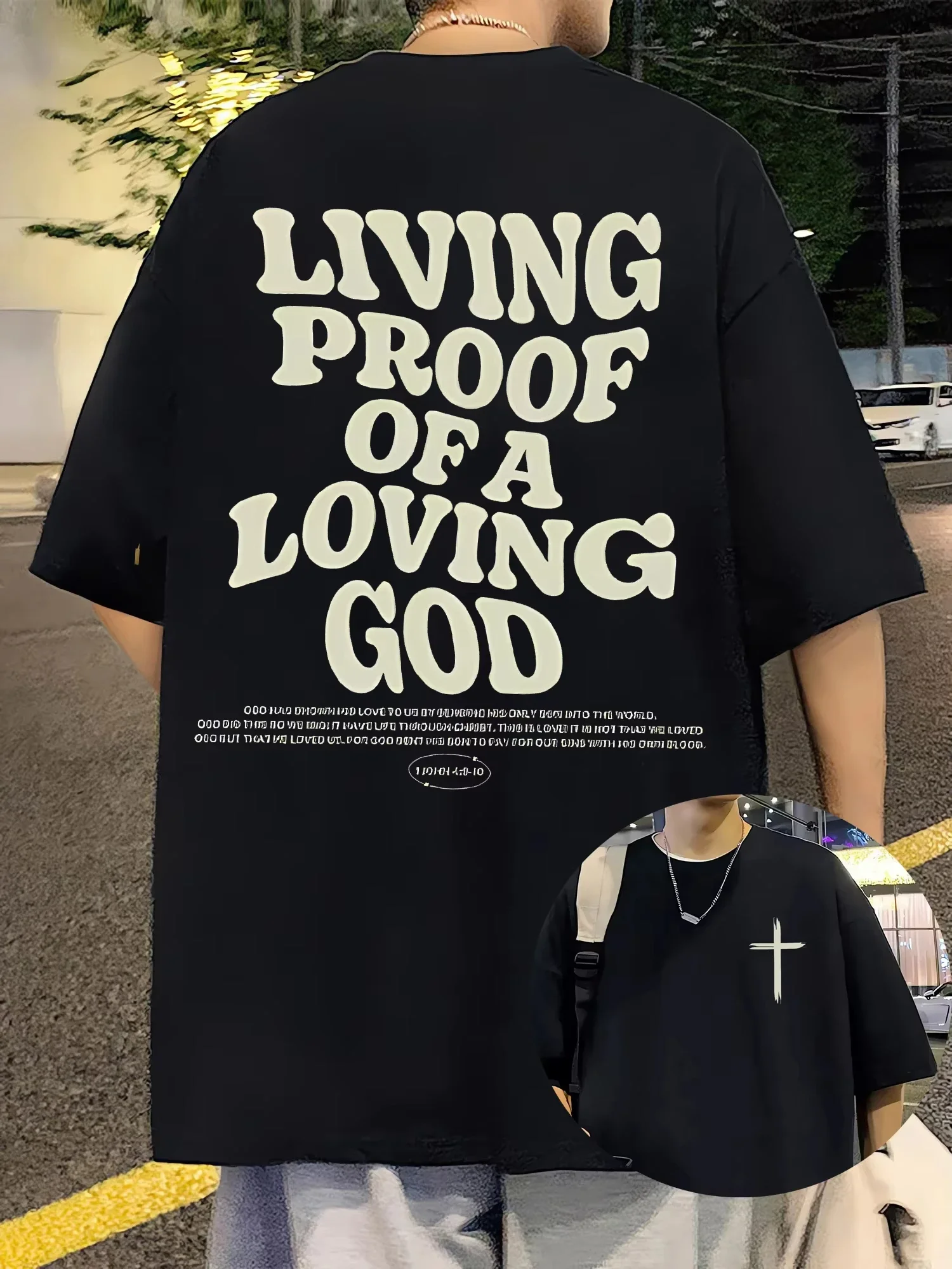 

Men's Harajuku Printed Oversized Pattern T-shirt Street Hip-hop High-quality Cotton Clothing Rock Style Letter Embellishment