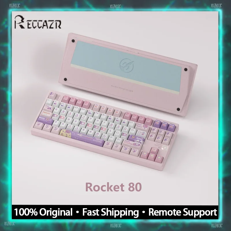 

Беспроводная механическая клавиатура RECCAZR Rocket 80, алюминиевый корпус с ЧПУ, индивидуальная горячая замена, акустическая оптимизированная пенопластовая наполнитель