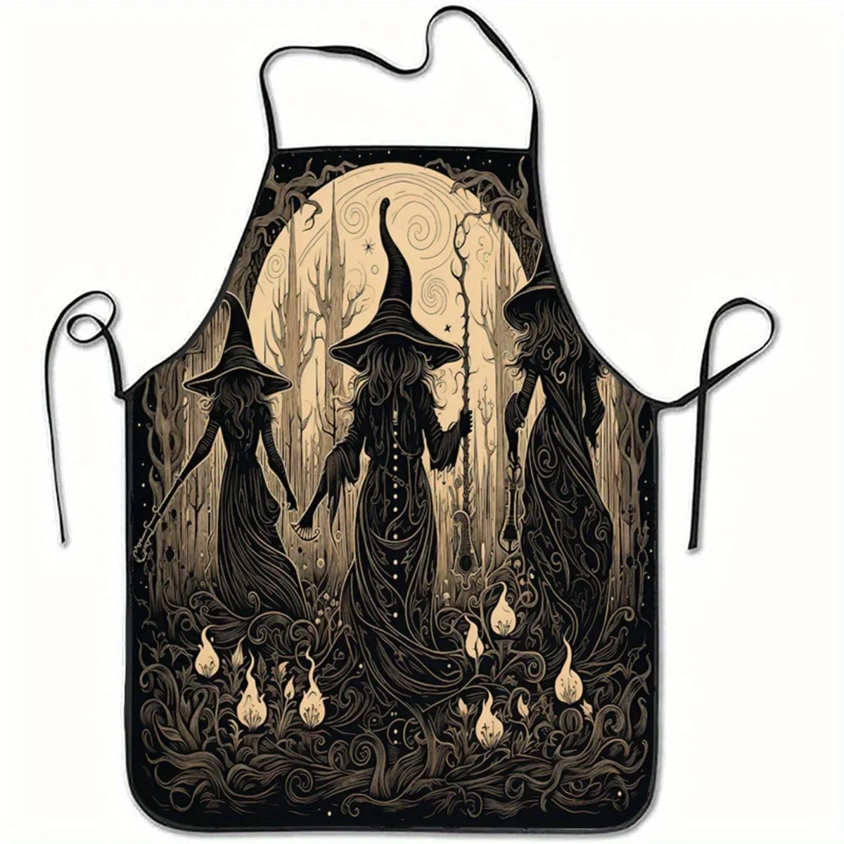 Gothic Witch Dark Fantasy Kitchen Apron, Unique Gift