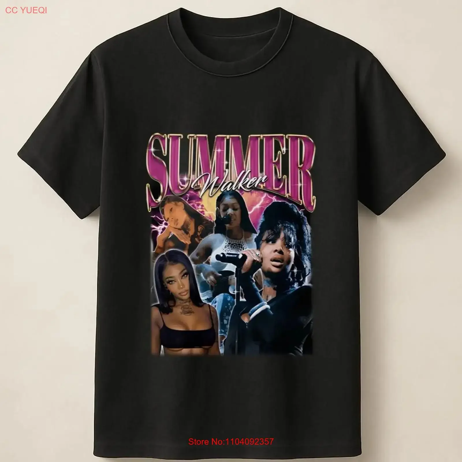 Summer Walker RnB Singer Stage Performance Tribute Artwork T Shirt vintage Washed Breathable Comfortable streetwear