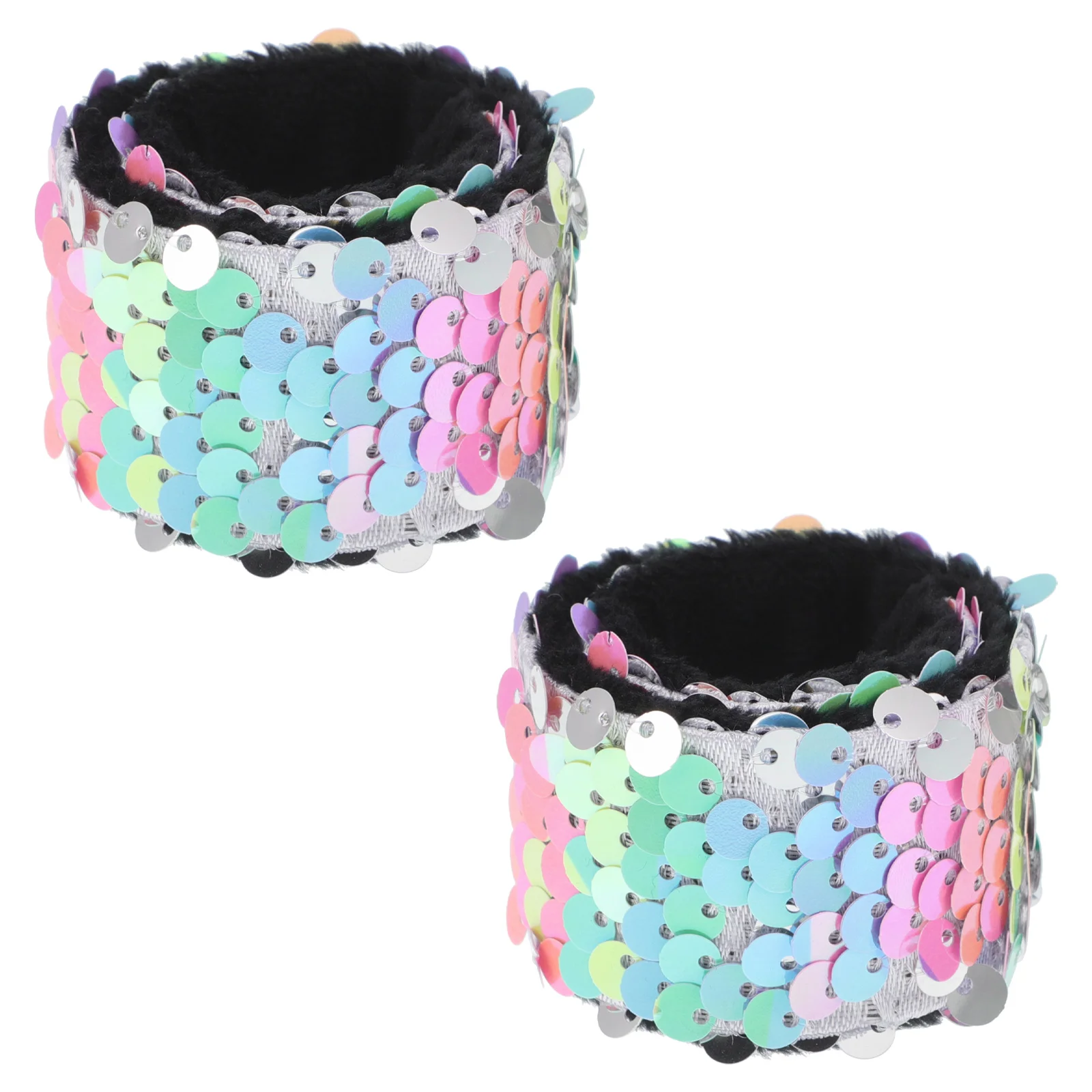 

2Pcs Children Slap Bracelet Comfortable Fabric Sequins Halloween Favors Kids Charm Toddler Bangle Wristbands Snap Adjustable