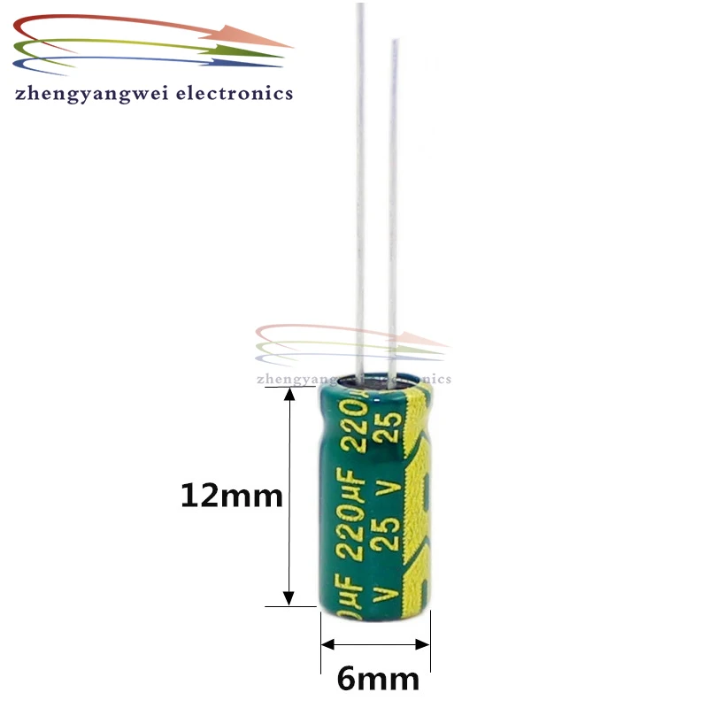 50pcs 6x12 10v470uf 10v680uf 16v220uf 25v220uf 35v100uf 50v47uf High frequency low resistance Electrolytic Capacitor