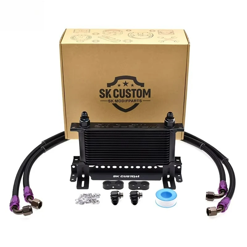 16 Row Transmission Oil Cooler Kit for Toyota Prad α coefficient Gearbox Radiator Kit