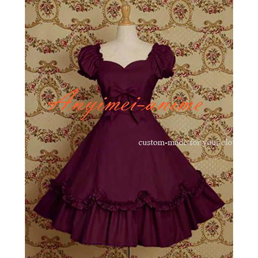 

fondcosplay Gothic Lolita Punk Fashion Sweet dark red cotton Dress Cosplay Costume CD/TV[CK1200]