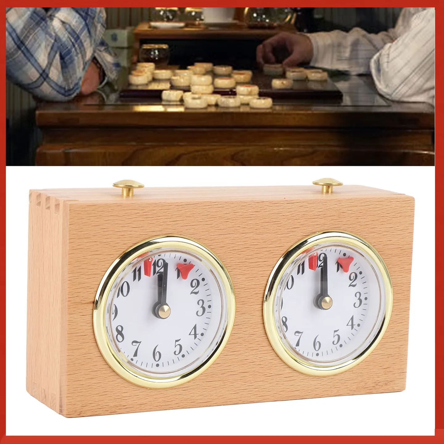 

Chess Clock Timer Environmental Protecting Mechanical Retro Wooden Analog Chess Clock Clockwork Drive for Official Competition