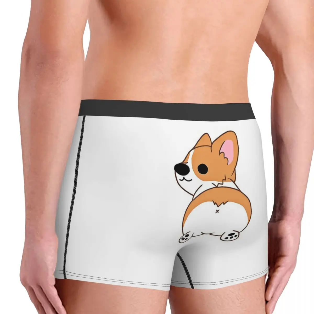 The Booty Corgi Underpants Cotton Panties Men\'s Underwear Print Shorts Boxer Briefs