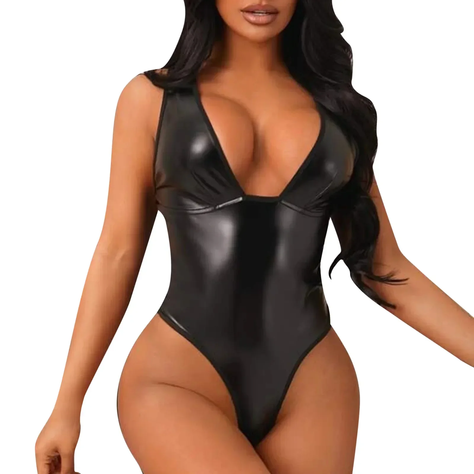 Sexy Lingerie Latex Leather Bodysuit Sex Costume Women Teddies Hot Erotic Temptation Underwear Porno Lenceria Sensual Mujer