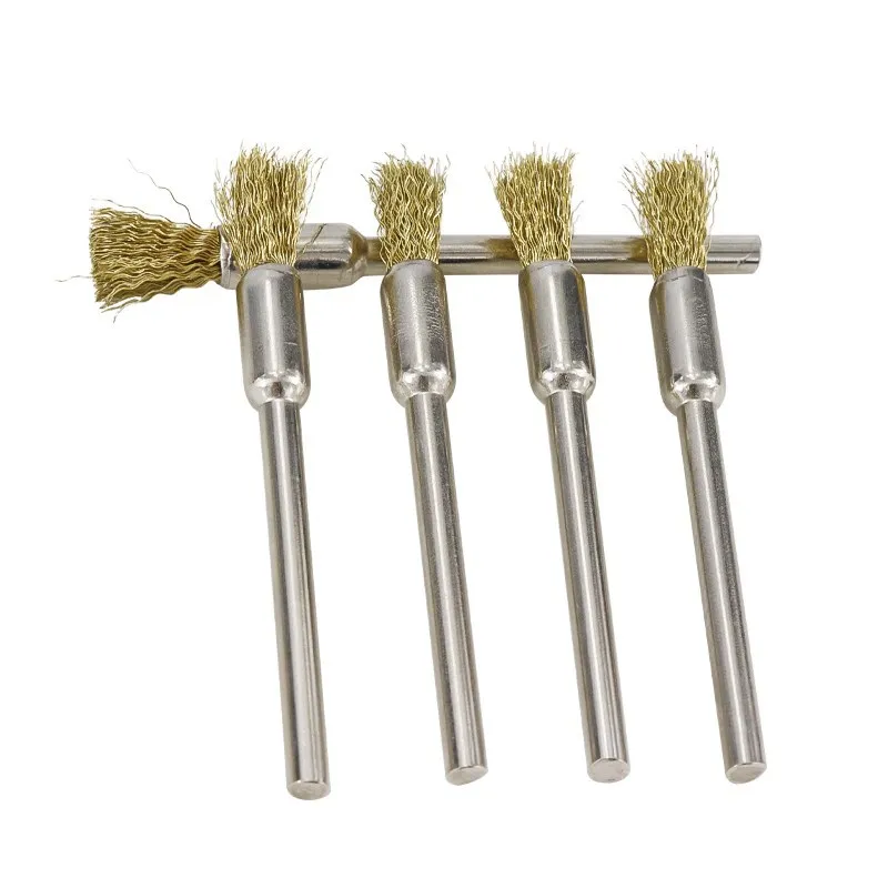 Stainless Steel /Nylon/Brass Polishing Brush Set 10/20pcs 3.0mm Shank Wire Polish Brush For Dremel Rotary Accessories