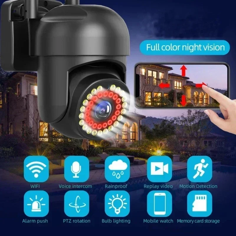 5MP WiFi IP Camera 5G CCTV Outdoor Security PTZ Camera Mini Speed Dome Ai Tracking Color Night Vision Home Safe