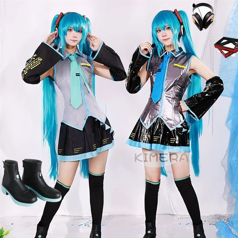 

Костюм для косплея Project Sekai Miikku, парик, обувь, головной убор V2 01, карнавал, аниме, косплей, Декор, наряд на Хэллоуин для вечеринки для женщин и мужчин