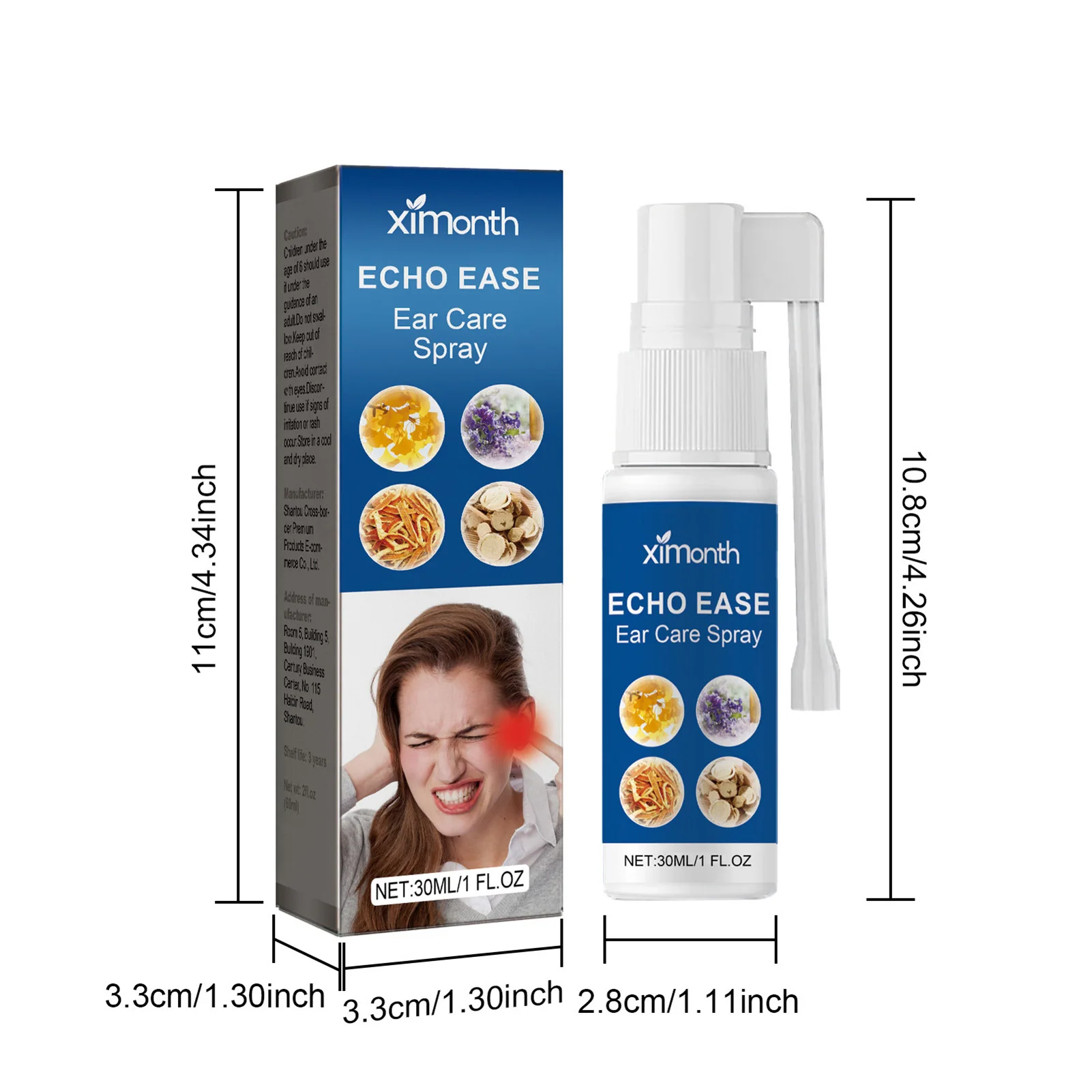 Ear Ringing Relief Spray for Ears Care Protect Hearing Loss Cure Acute Otitis Deafness Spray for Women Men The Elderly