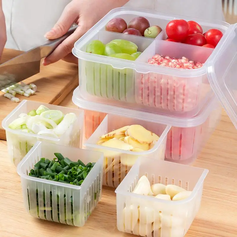 

Refrigerator Organizer Containers Food-grade Vegetable Fruit Sealed Preservation Box Fridge Freezer Containers Kitchen Organizer