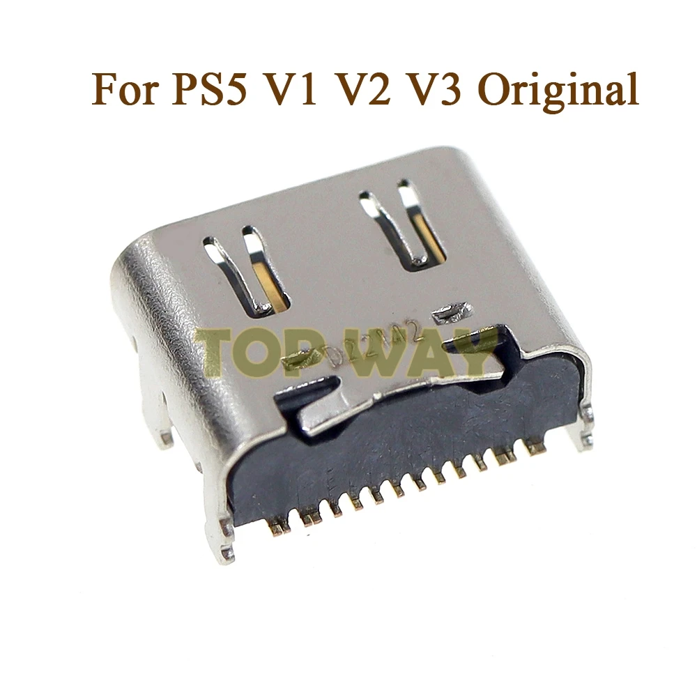 ソニー-プレイステーション用のオリジナルのCタイプUSB充電ポート,シルバーとゴールドのプラグ,ps5,010, 020, 030,v1,v2,v3,100個