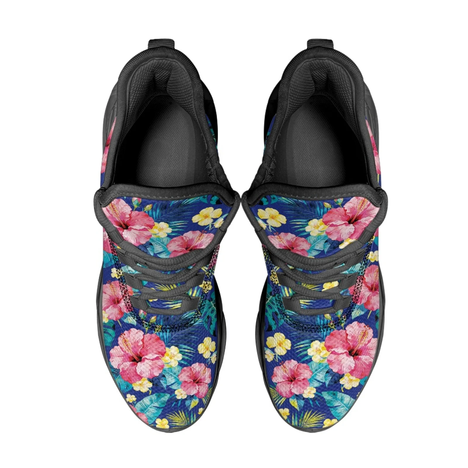 PENSTROLL Casual Athletic Trainer Non Slip Fashion Sneakers for Walking Student Hibiscus Art