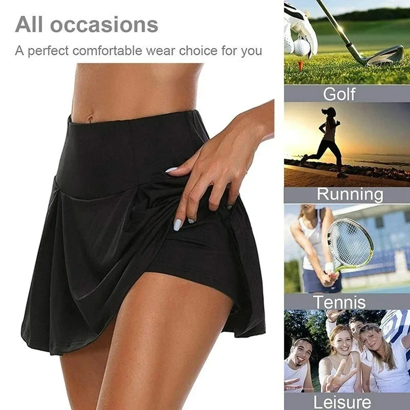 

2025 Women Sport Shorts Skirts Summer Breathable Casual Fitness Quick Drying Running Skort Active Athletic Yoga Fitness Skirt