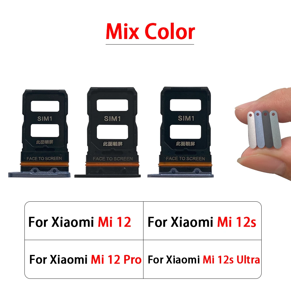 SIM Card Tray For Xiaomi Mi 12 Pro Mi 12S Ultra New SIM Card Tray Slot Holder Adapter Socket Repair Parts