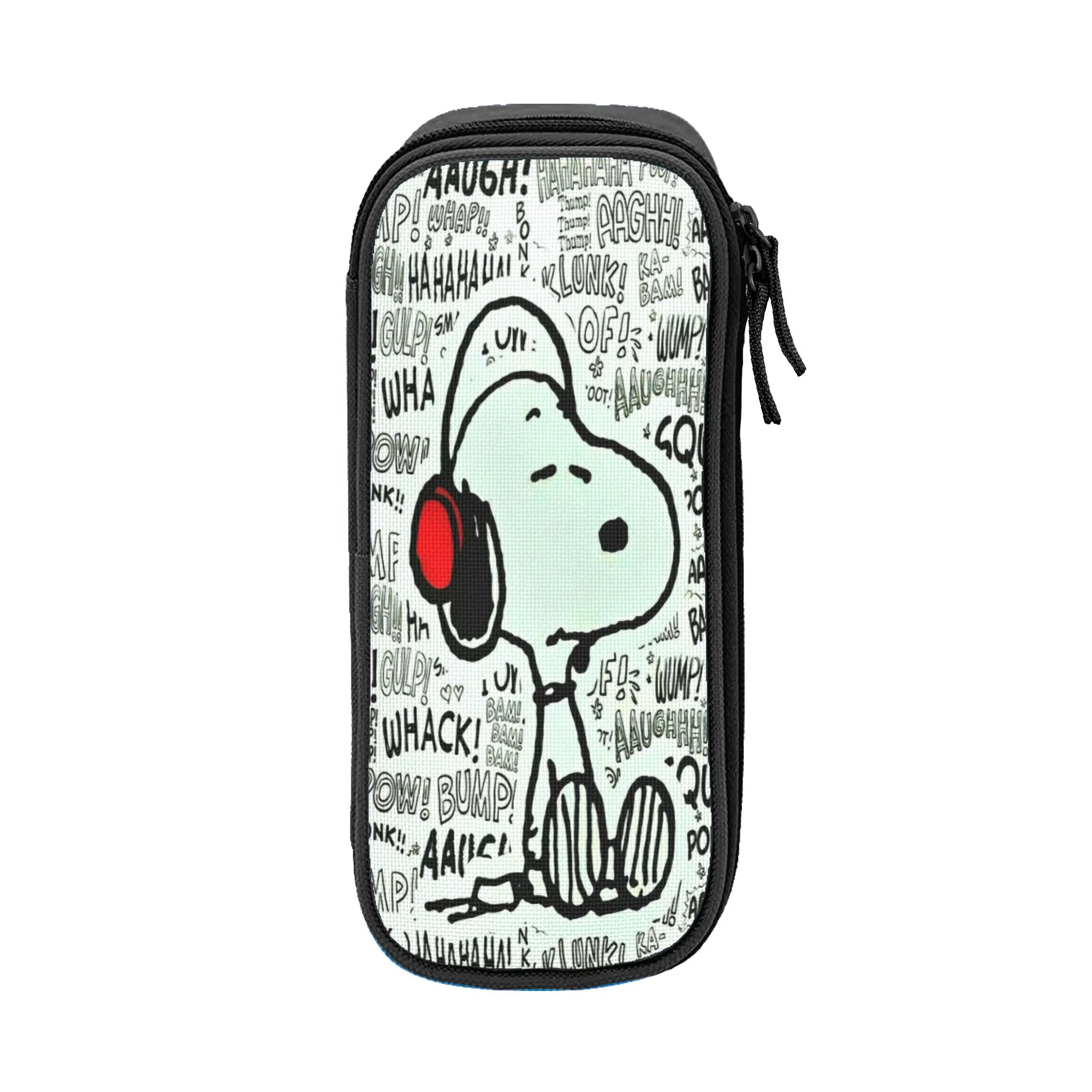 

Large Pencil Pouch Snoopys cartoon dog School Supplies Double Layer Pencil Box Girl Make Up Bag Amazing Gift