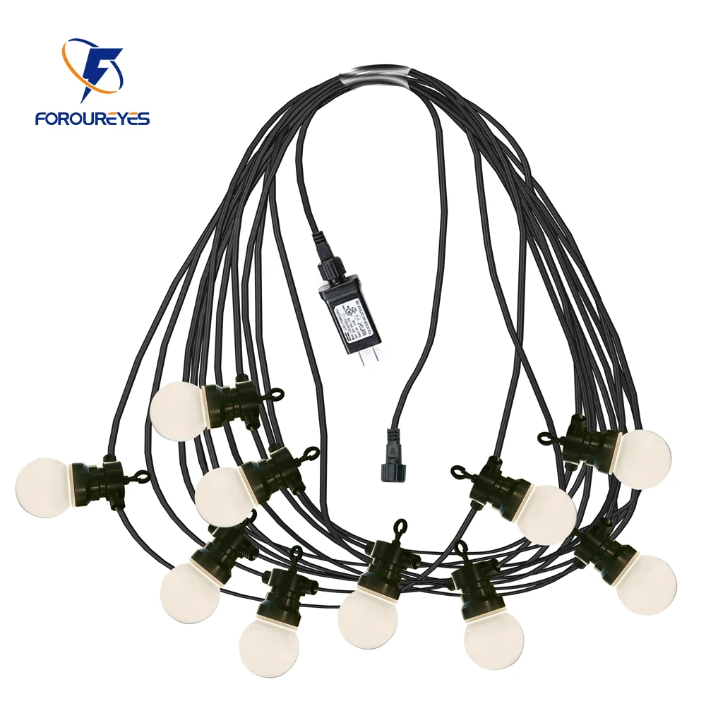 

24V Outdoor String Lights 5m 10m Milky White Shade G50 Big Bulb Fairy Led Lights Backyard Decoration For Garden Holiday