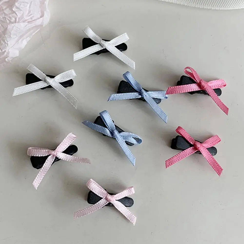 1Pc Mini Bowknot Hair Clips Fairy Bang Clip New Headwear Sweet Bow Hairpin Girls Ballet Ribbon Sweet Hair Accessories