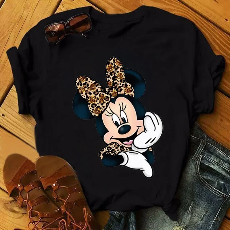 Cartoon Cute Graphic Women T-shirt Fashion Women Casual O-Neck Clothes New Mickey Mouse Printed Tee Shirt Kawaii Tees Tops