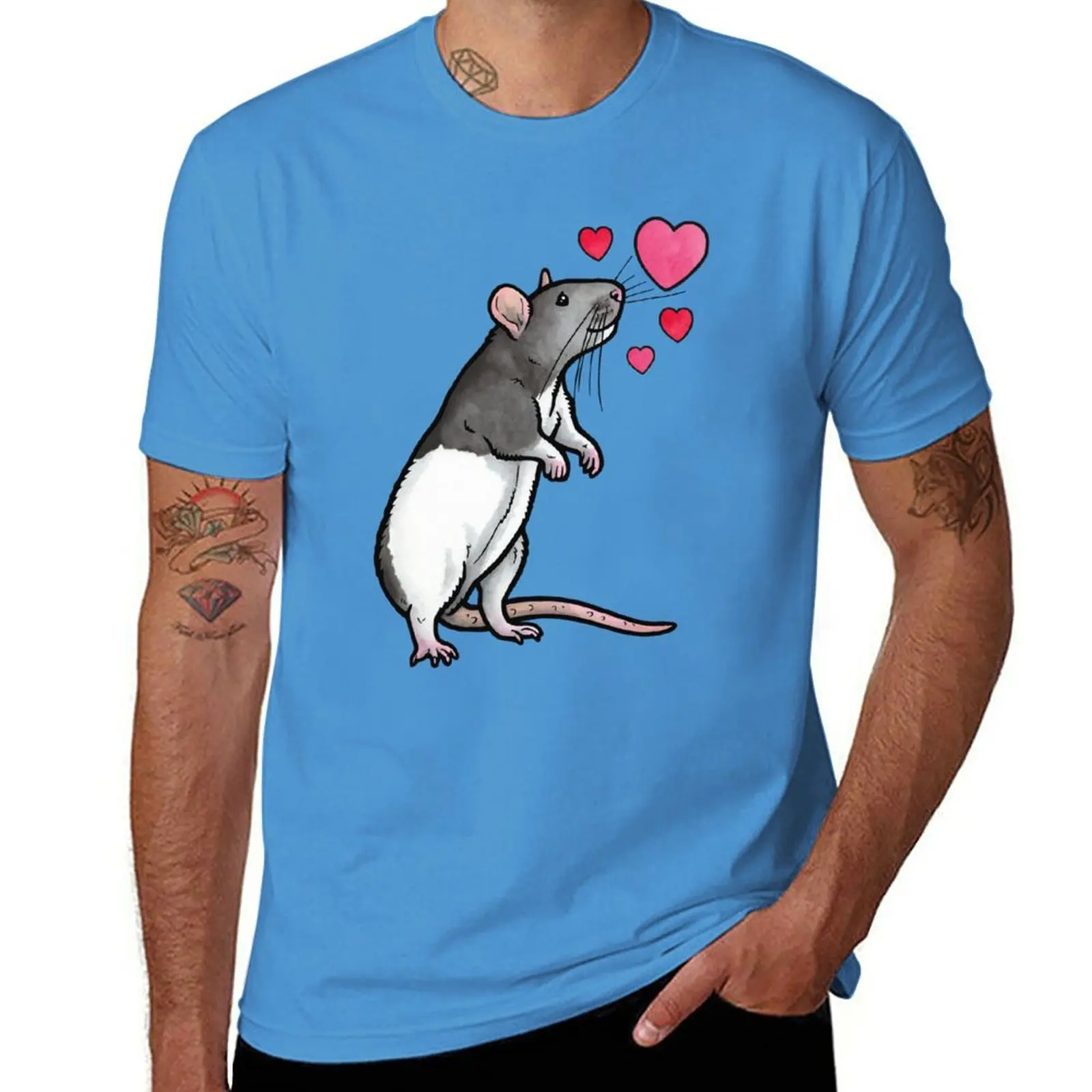 Hooded rat love (topear) T-Shirt oversized t shirt Oversized t-shirt T-shirt men