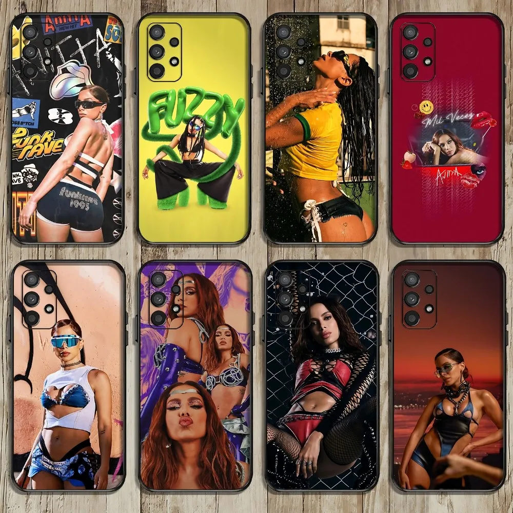 Singer Anitta Phone Case For Samsung Galaxy A52 A12 A51 S21 Edge S22ULTRA S23 S24 Plus Ultra Black Cover