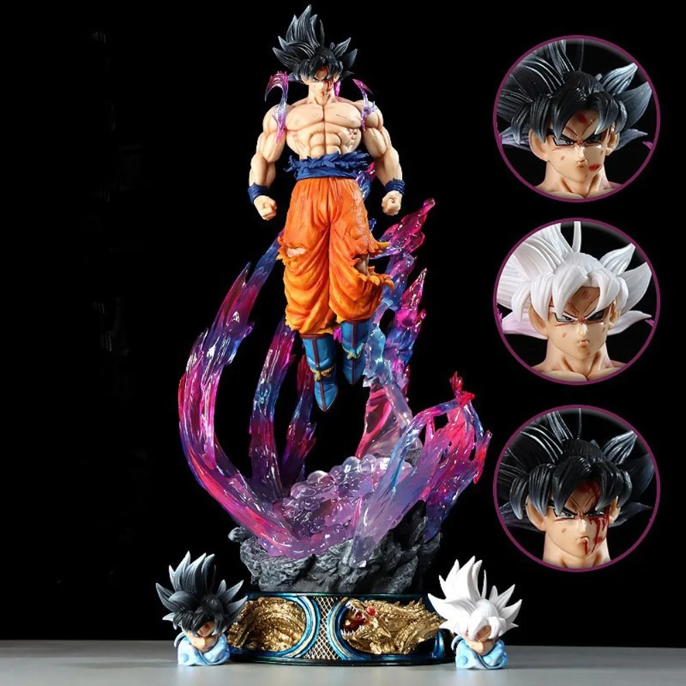 

Dragon Ball Z Goku Ultra Instinct Action Figure 53cm PVC Statue Light Up Base Anime Collectible Display Model Figure Fans Gifts