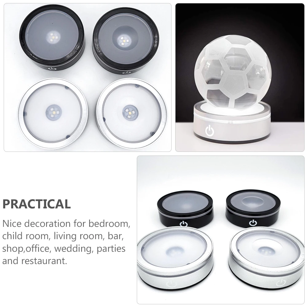 

Touch Sensor Night Lamp Base Round Lighted Display Stand For Lighted Display Base Crystal Decor Durable Table Light Lampholder