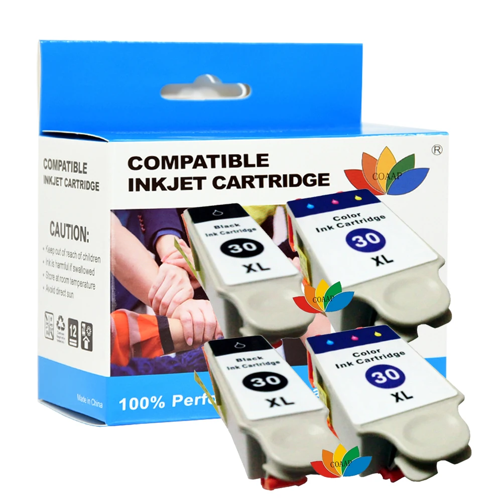 

Compatible Ink Cartridges Kodak 30XL Black & Colour for Kodak ESP C110 C310 C315 1.2, 3.2, 3.2s & Office 2150, 2170 Printer