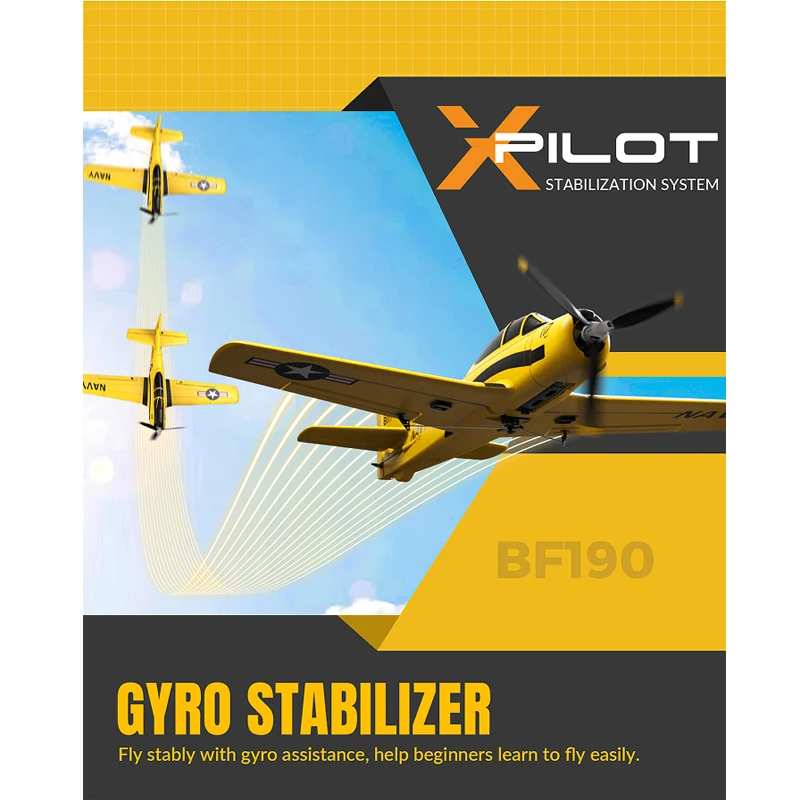 VOLANTEXRC T28 Trojan RC Plane 2.4G 4CH EPP Foam RC Warbird Fighter with Xpilot Self Righting One Key Aerobatic RC Airplane